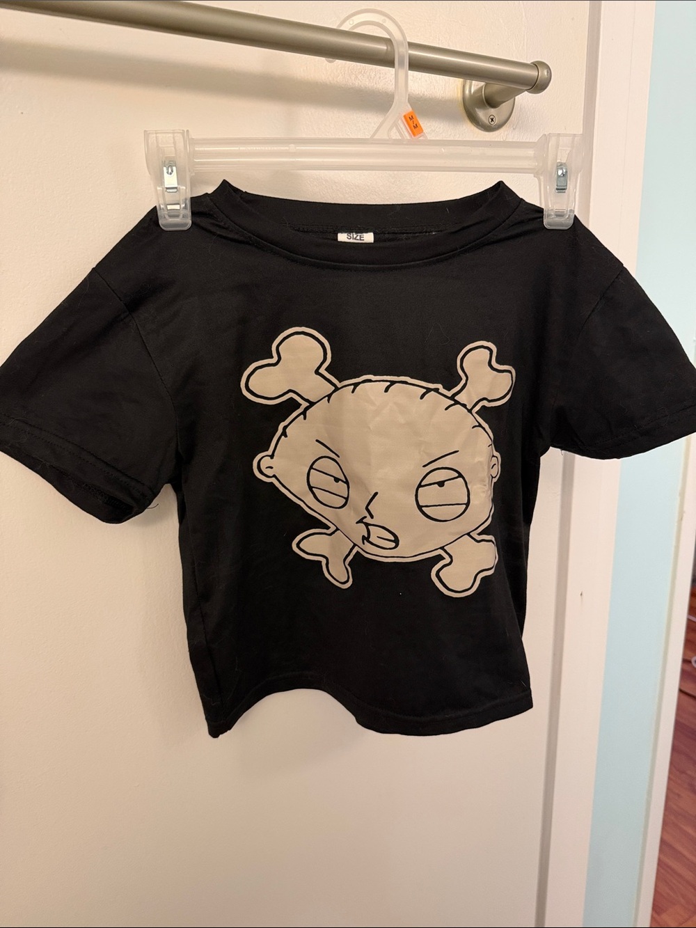 Family Guy Stewie Scull Cross Cropped baby tee